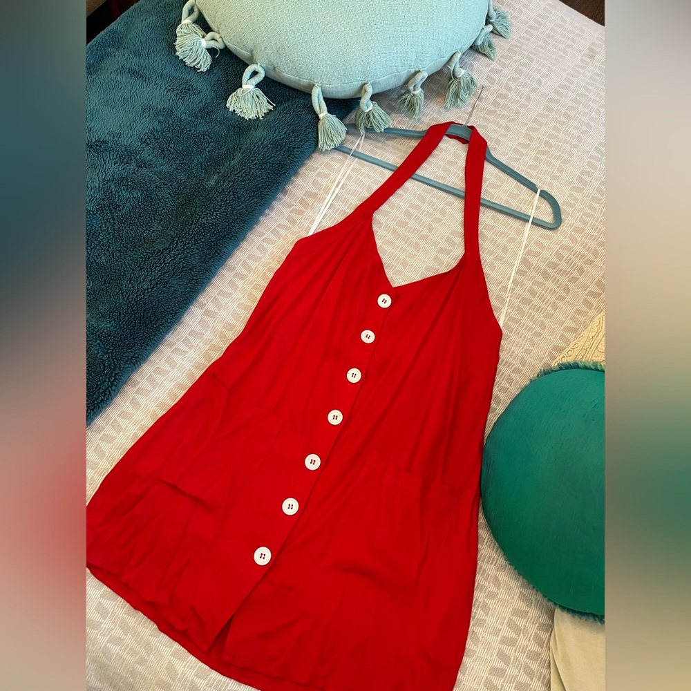 Reformation Bardot mini halter dress. Size 8. Never worn.
